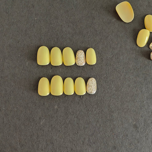 Classic Yellow Press On Nails