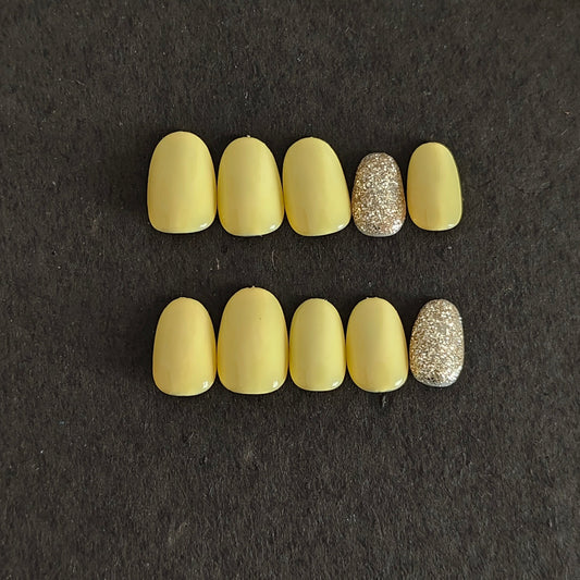 Classic Yellow Press On Nails 1