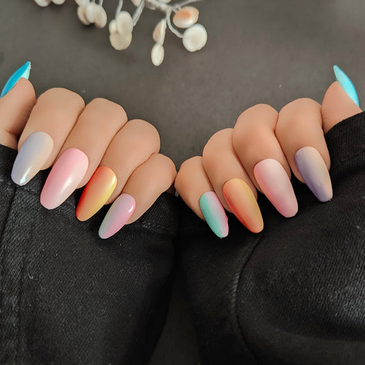 Multi-Color Ombre Press On Nails | Glowup Nails