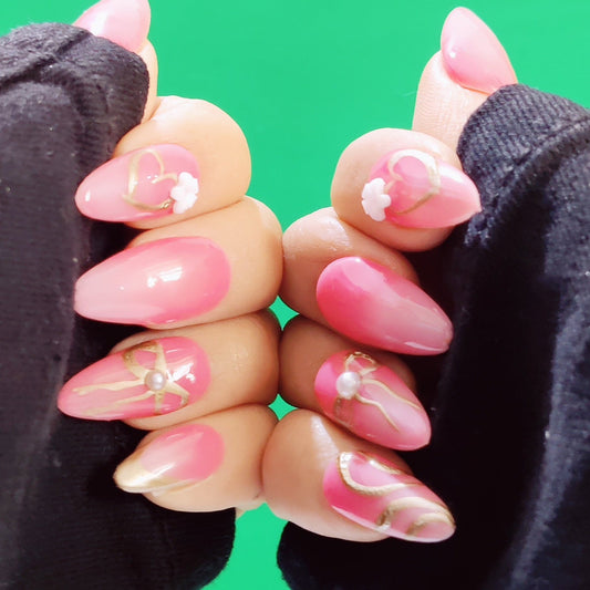 Pink Fusion Press On Nails