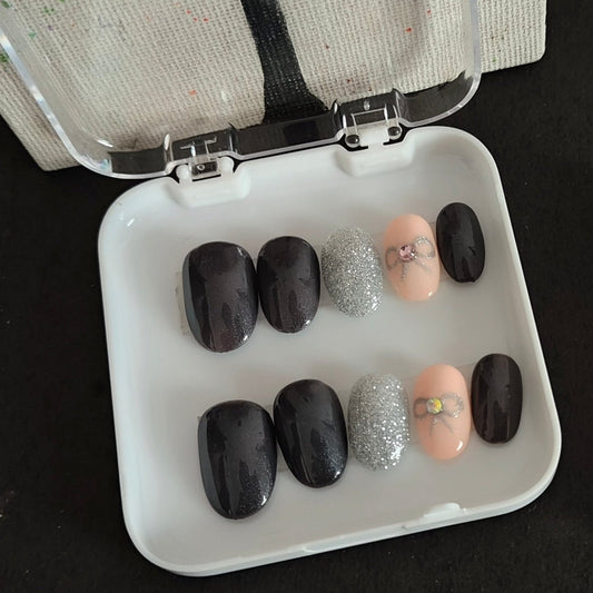 Trendy Bow Press On Nails 1