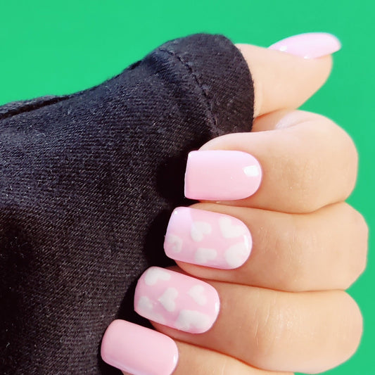 White Heart Love Press On Nails